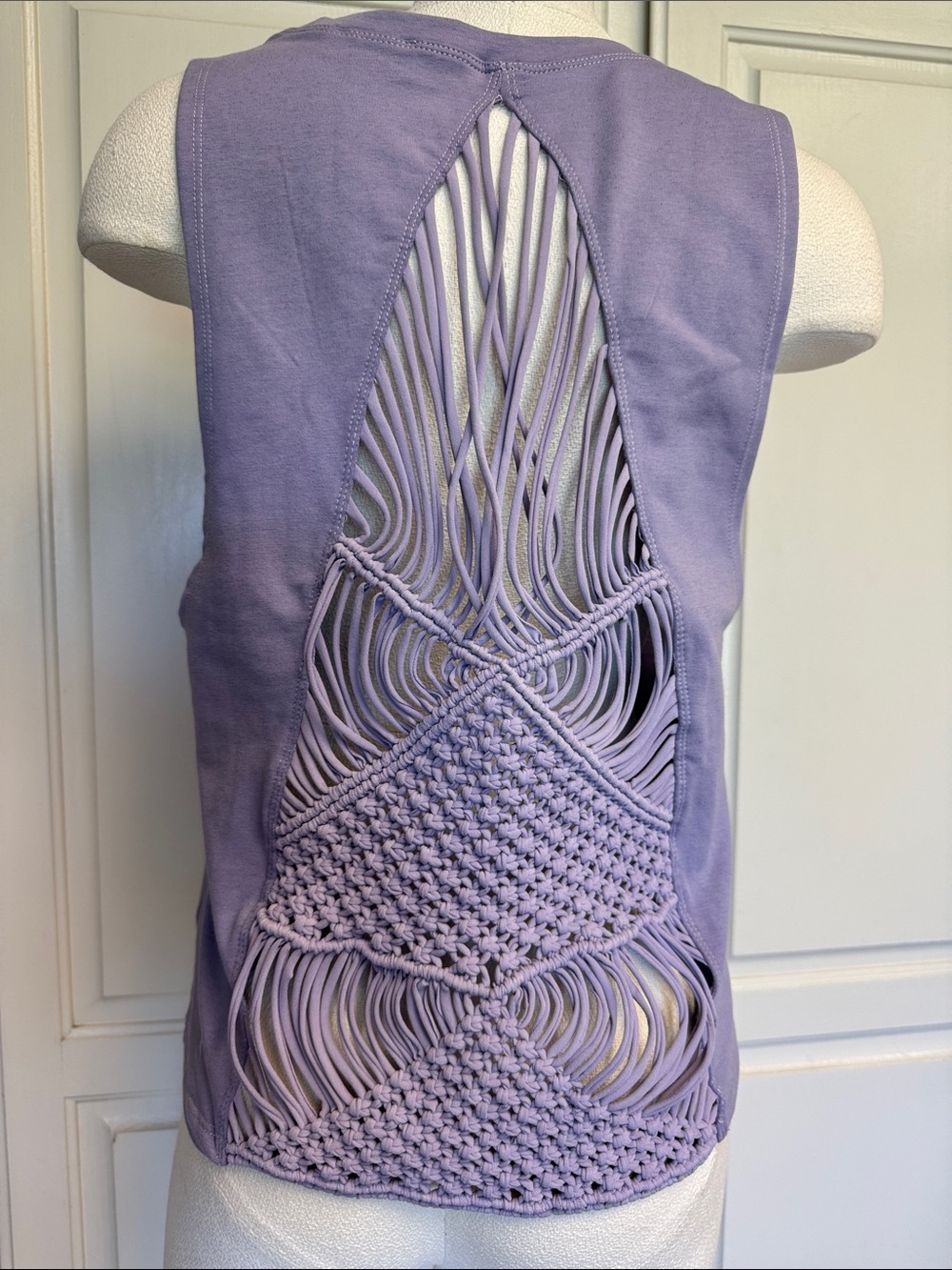 Carbon38 Lavender Crochet Macramé Tank Sz. Small